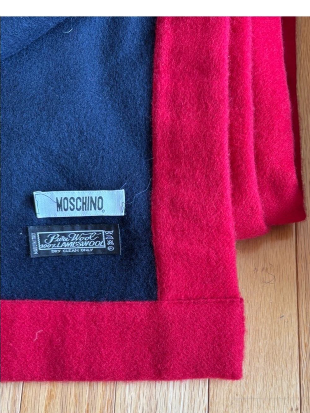 NWOT Moschino Throw Blanket 100% Lambswool Made in Italy